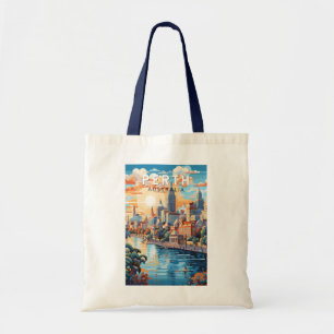 Perth Australien Reise Kunst Vintage Tragetasche