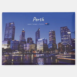 Perth, Australien - Stadt-Silhouette Nacht Magnet