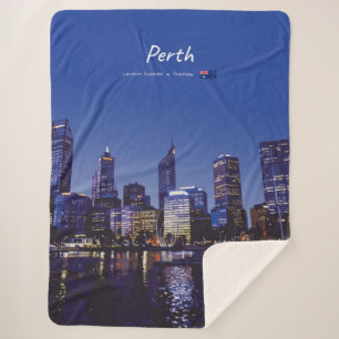 Perth, Australien - Stadt-Silhouette Nacht Sherpadecke