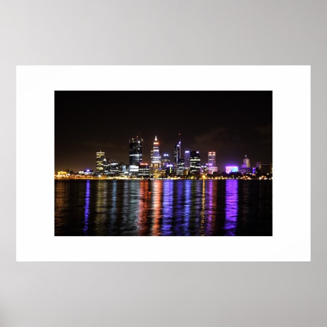 Perth CBD by Night Poster (Vorne)