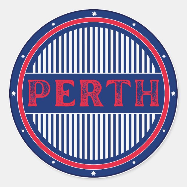 Perth City Pride Emblem – Australian Identity Runder Aufkleber (Vorderseite)