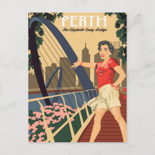 Perth, die Elizabeth Quay Bridge, Australien Postkarte