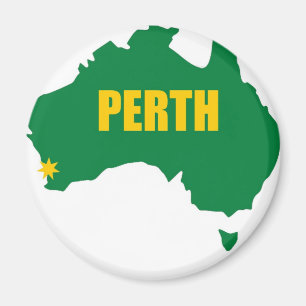 Perth Green und Gold Map Magnet