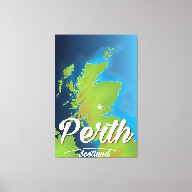 Perth Scotland Travel Poster Leinwanddruck (Vorderseite)