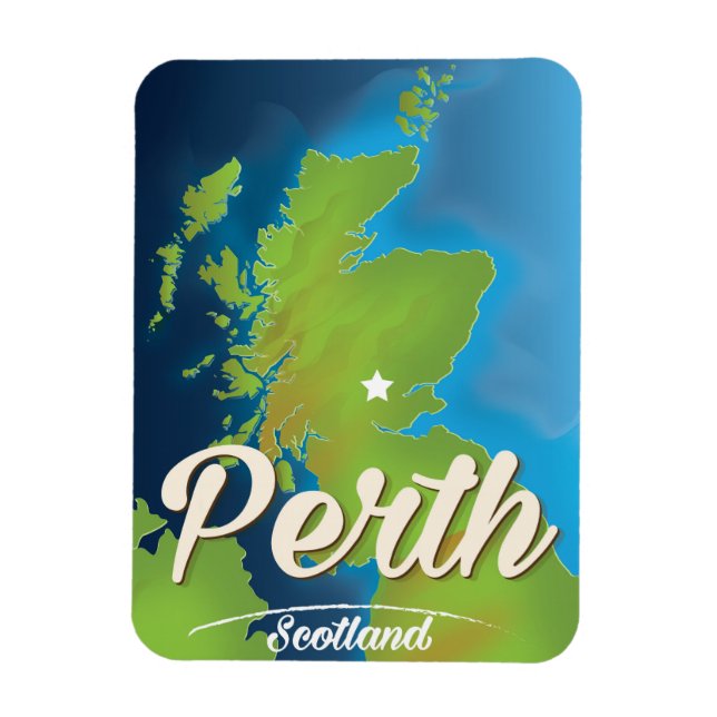 Perth Scotland Travel Poster Magnet (Vertikal)