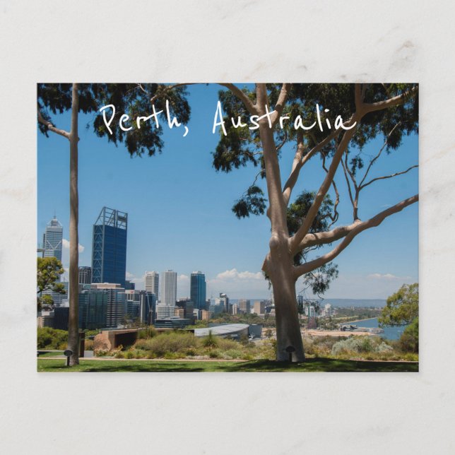Perth Skyline aus dem wunderschönen Königspark Postkarte (Vorderseite)