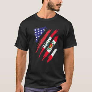 Peru-Amerikanische Flagge USA Patriot Heritage Mon T-Shirt