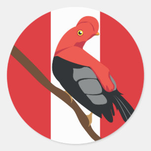 Peru Anden Hahn des Felsens Tunki Peruanische Nati Runder Aufkleber