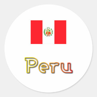 Peru-Aufkleber mit Sonnenuntergang Runder Aufkleber