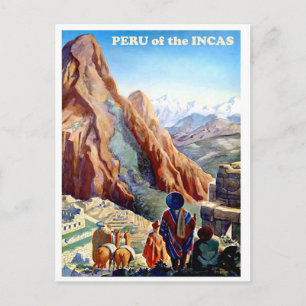 Peru der Inka, Berge, Vintage-Reise Postkarte