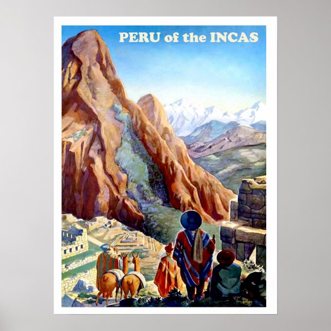 Peru der Inkas, Berge, Jahrgangsreisen Poster (Vorne)