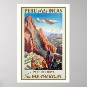 Peru der Inkas in drei Tagen mit Pan American Poster