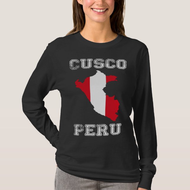Peru Distressed Flag Cusco Pride T-Shirt (Vorderseite)