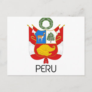 PERU - Emblem/Fahne/Wappen/Symbol Postkarte