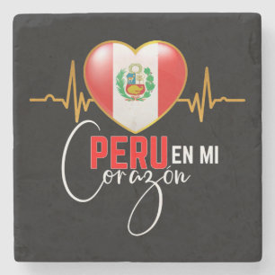 Peru en el Corazon Peruvian Pride Steinuntersetzer