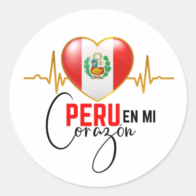 Peru en mi Corazon Peruvian Pride  Runder Aufkleber (Vorderseite)