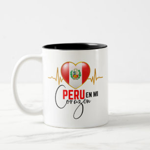 Peru en mi Corazon Peruvian Pride  Zweifarbige Tasse