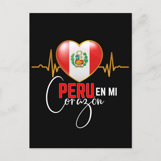 Peru en miCorazon Peruanischer Pride Postkarte (Vorderseite)