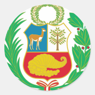 Peru - Escudo Nacional (nationales Emblem) Runder Aufkleber