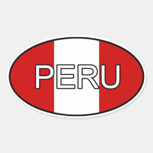 Peru-Euro-Aufkleber Ovaler Aufkleber