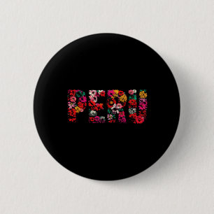 Peru-Fan - Florales peruanisches Urlaubssouvenir Button