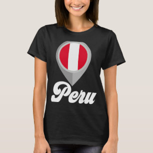PERU Flag BUTTON I Liebe PERU Travel T-Shirt