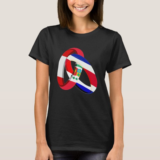 Peru Flag Costa Rica Grown Ring Marriage Wedding T-Shirt (Vorderseite)