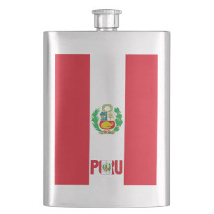 Peru Flag Elegant Patriotic Flask Flachmann