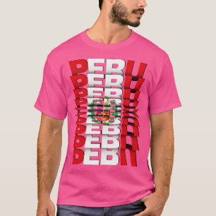 Peru-Flag-Gedreht Texteffekt T-Shirt