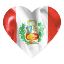 Peru Flag Heart Shaped Sticker