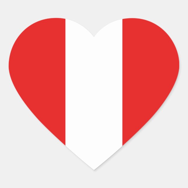 Peru Flag Heart Sticker (Vorderseite)