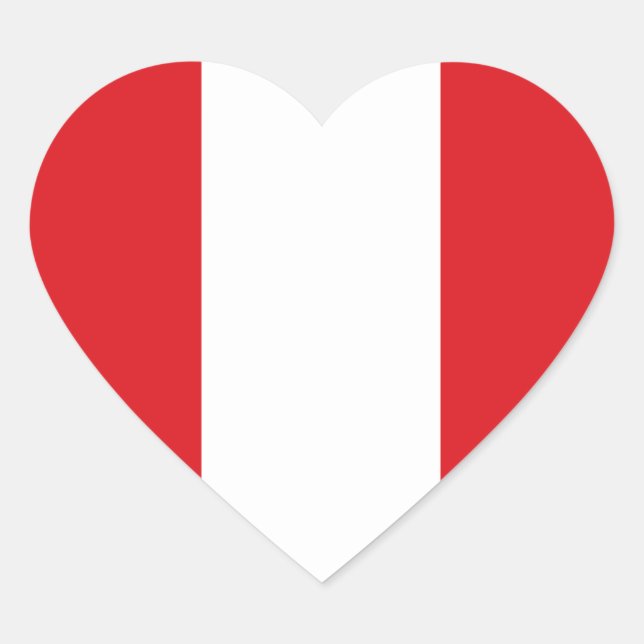 Peru Flag Heart Sticker (Vorderseite)