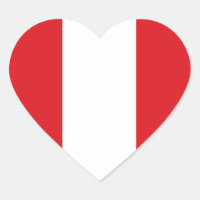 Peru Flag Heart Sticker