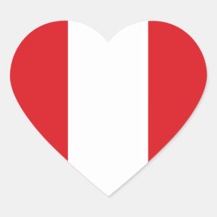 Peru Flag Heart Sticker
