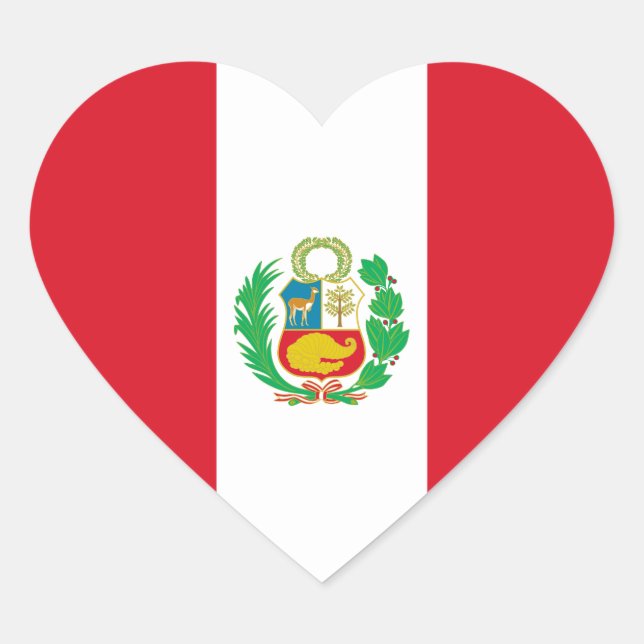 Peru Flag Heart Sticker (Vorderseite)