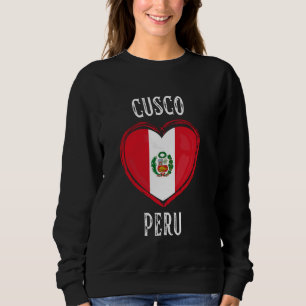 Peru Flag Herz Cusco Stadt Sweatshirt