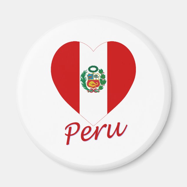 Peru Flag Herz Magnet (Vorne)