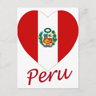 Peru Flag Herz Postkarte