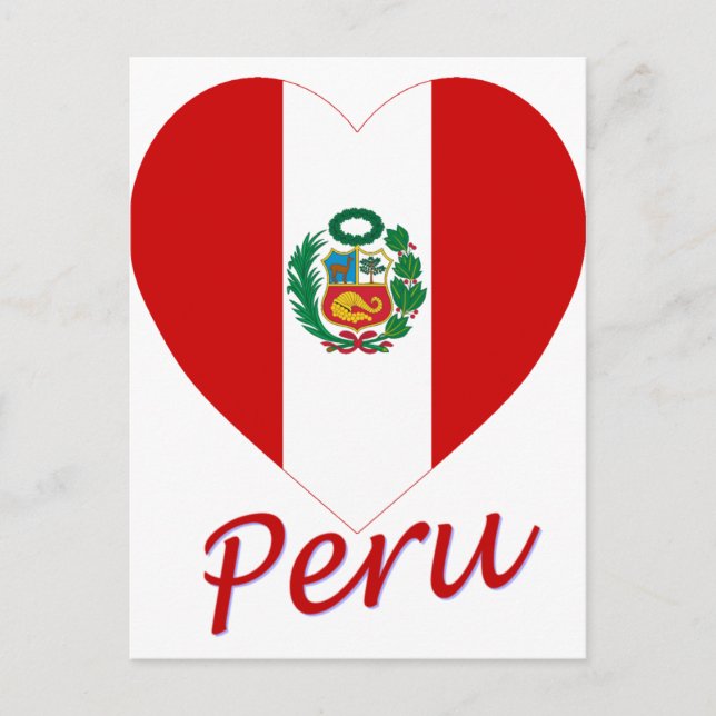 Peru Flag Herz Postkarte (Vorderseite)