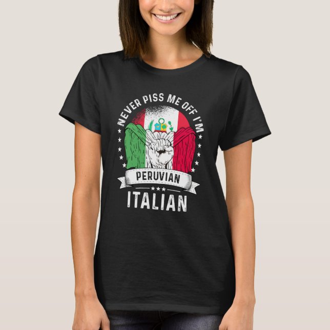 Peru Flag Italy Grown Humor Citizen Pride T-Shirt (Vorderseite)