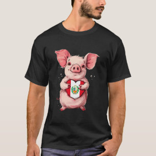 Peru Flag Niedliches Schweinekraut Peruanischer Pr T-Shirt