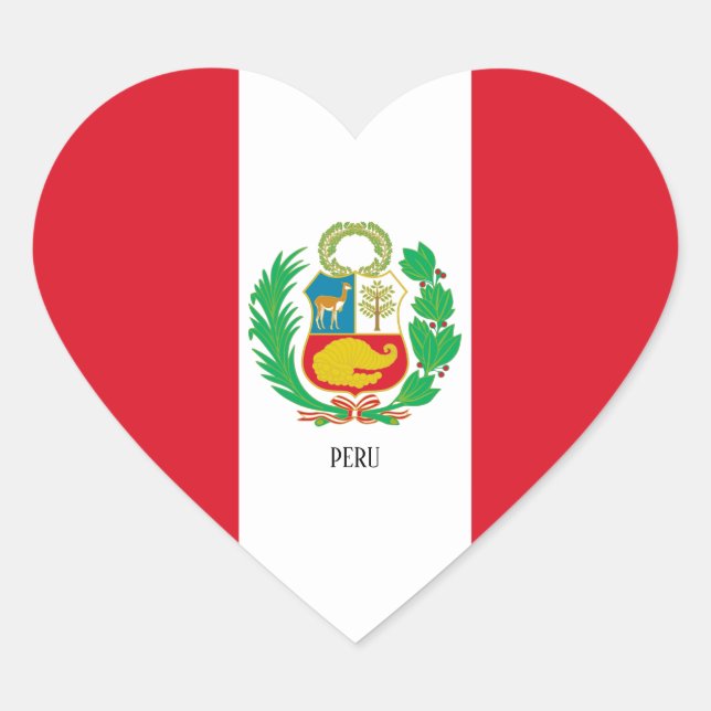 Peru Flag Patriotic Herz-Aufkleber (Vorderseite)