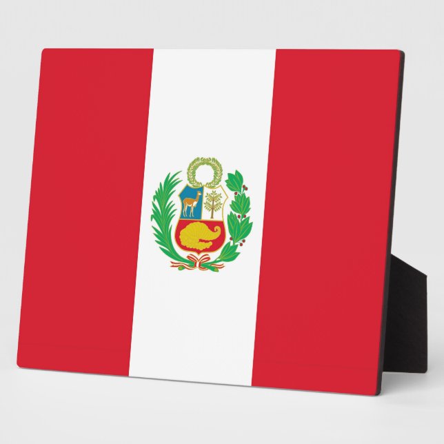 Peru Flag Plaque Fotoplatte (Seite)