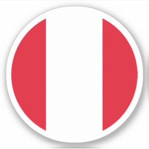Peru Flag Round Sticker