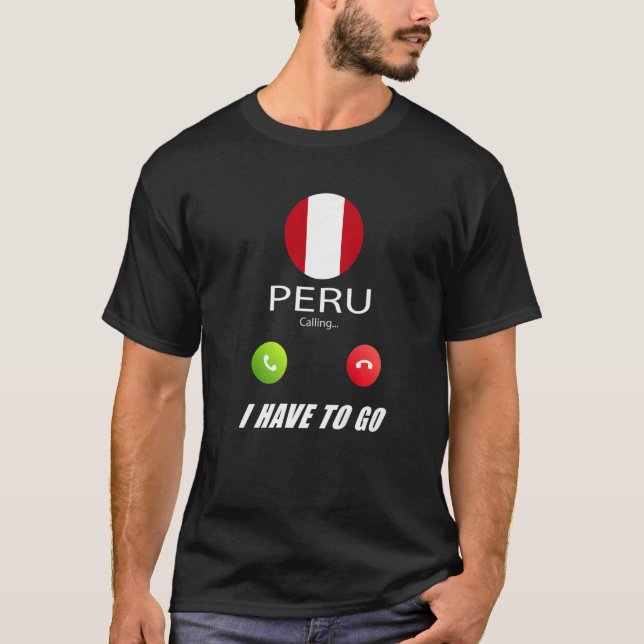 Peru Flag Souvenir Peru ruft an T-Shirt (Vorderseite)