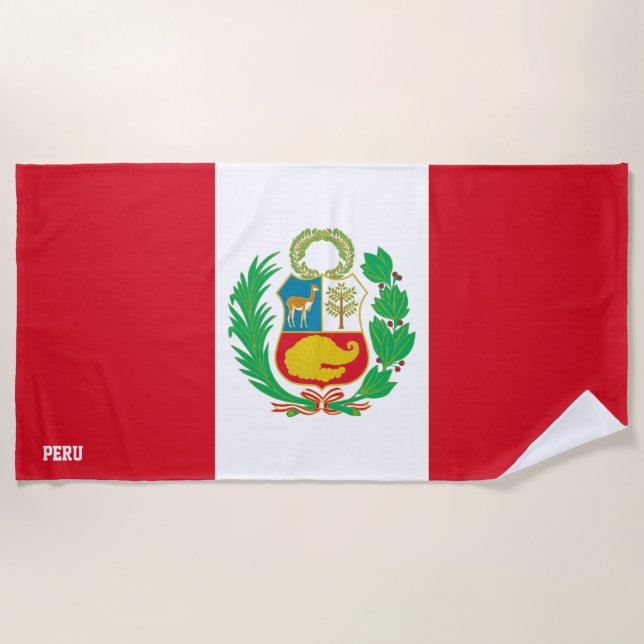 Peru Flag Splendid Patriotic Strandtuch (Vorderseite)