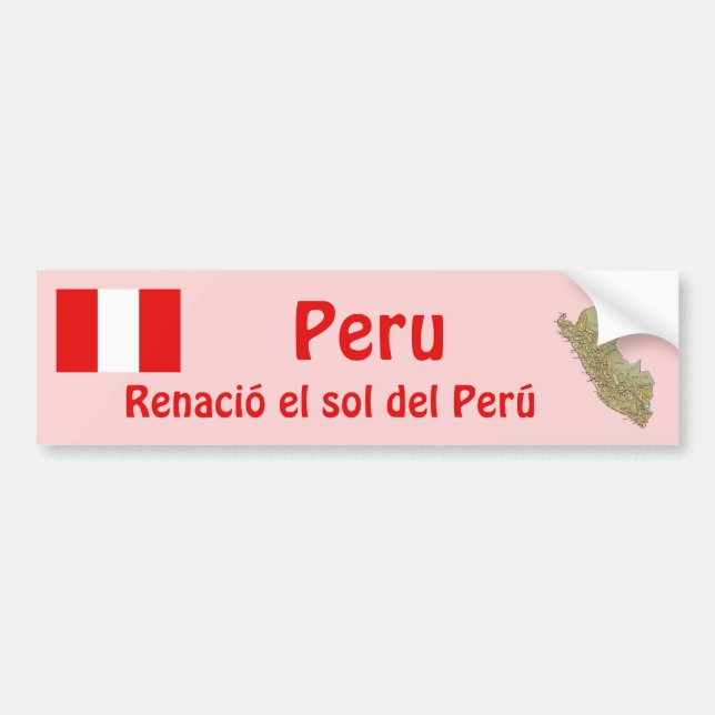 Peru Flag und Map Autoaufkleber (Vorne)