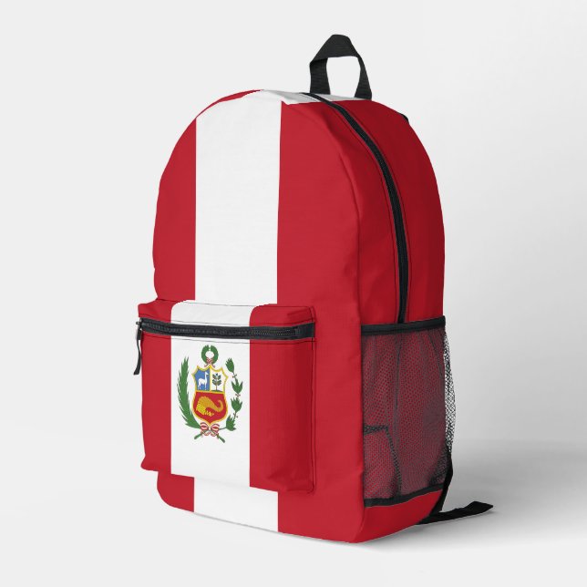 Peru-Flagge Bedruckter Rucksack (Rückseitige Ecke Rechts)