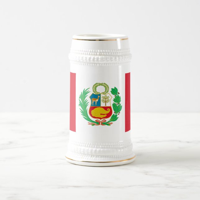 Peru-Flagge Bierglas (Mittel)