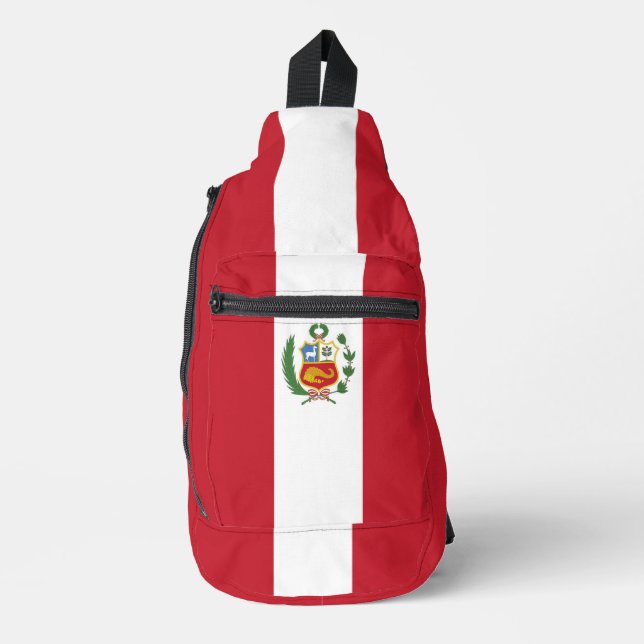 Peru-Flagge Crossbody Bag (Vorderseite)